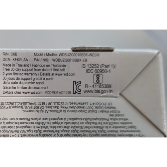 WD 1TB Elements Portable USB 3.2 Gen 1 Hard Drive HDD - WDBUZG0010BBK-WESN - Picture 5 of 5